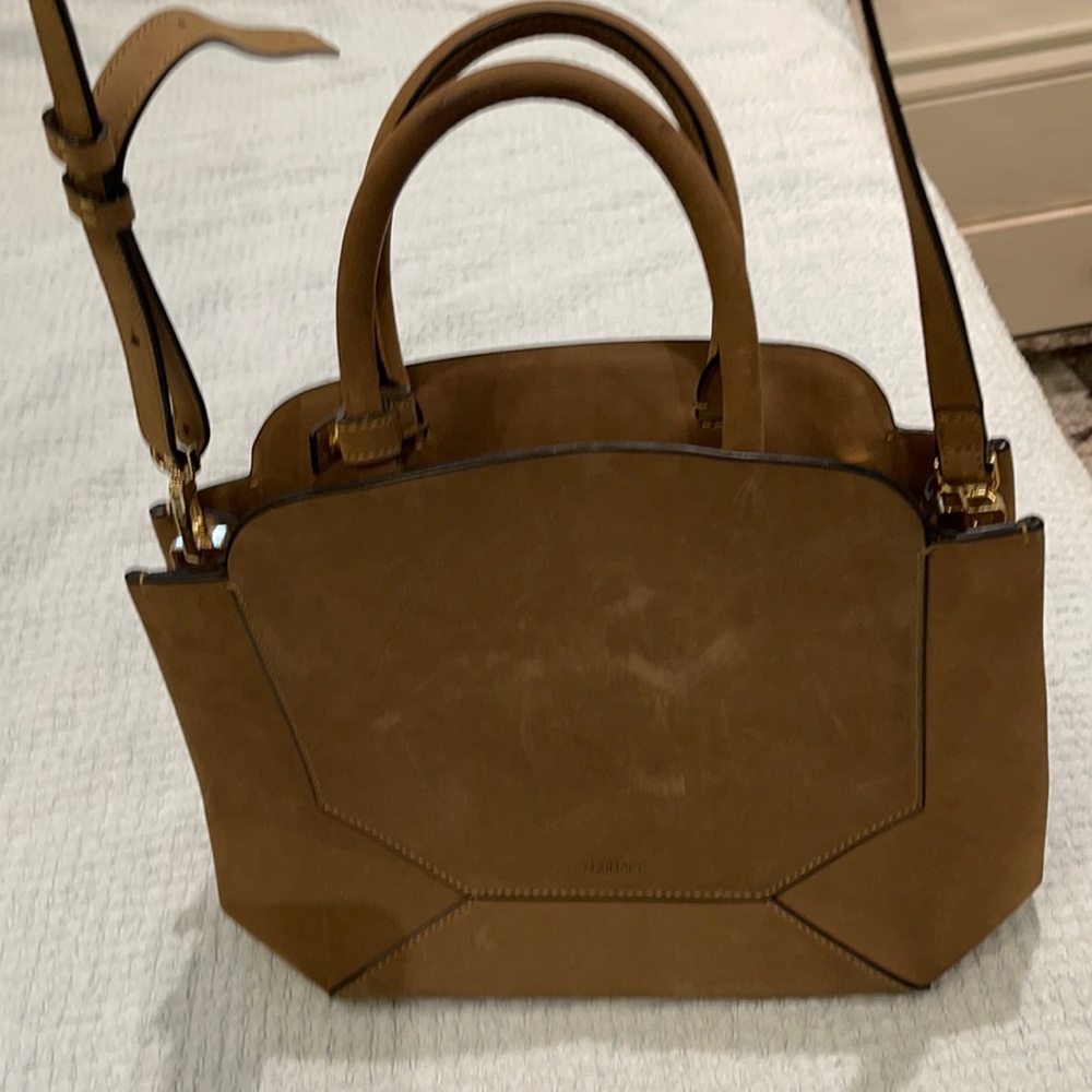 Taupe suede handbag